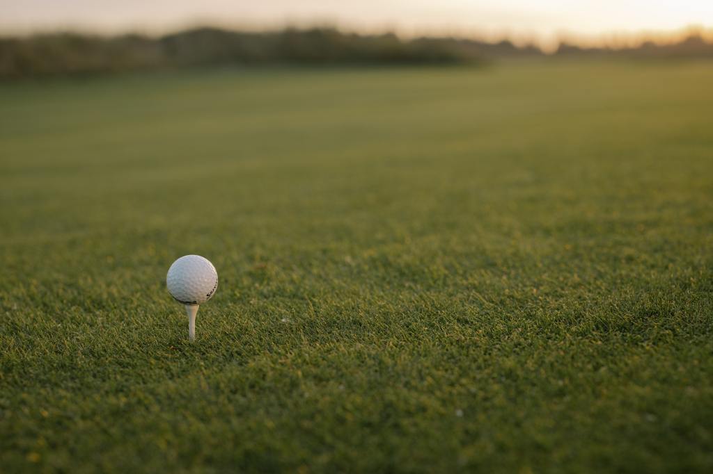 Golf ball on golf course